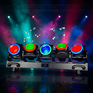 Luz Móvil LED RGBL de 5x120W con Zoom y Efecto de Apertura, Lámpara de Escenario DMX512 de Aleación de Aluminio para Discoteca y DJ - Product Image 1
