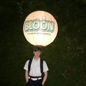 0.6m 0.8m定制标志充气背包球白色聚氯乙烯发光二极管广告公司促销RGB充气步行气球 - Product Image 1