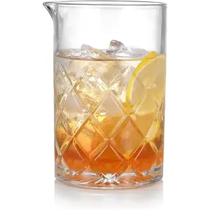 24Oz Kristallen Staaf Roeren Glas Ouderwetse Cocktail Beker Heldere Dranken Geroerd Kruik Handgesneden Whisky Barware