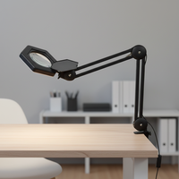 Loupe de bureau électrique moderne en aluminium 5D avec lampe de table flexible à commande USB pour la beauté