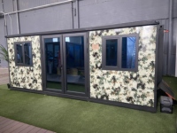 Maison conteneur écologique en panneaux sandwich d'acier extensibles à double aile, pliable, préfabriquée, modulaire, personnalisable, portable 20 pieds