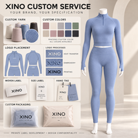 Vêtements de yoga de haute qualité, grande taille, légers, coupe ajustée, séchage rapide, manches longues, respirants, col montant, fermeture éclair quart, pour adultes