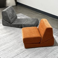 Sofá Seccional Moderno de Lujo para Sala de Estar, Rectangular, Individual, Tapizado en Terciopelo, Ecológico, Color Personalizable