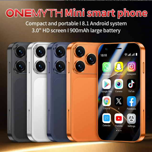 Factory Cheap Smart Phone 3.0inch A17 Mini 16GB Mobile  Phone Android  I17 Pro Max New Orange Cellphone in Stock  Wholesale