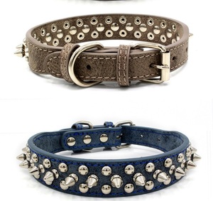 Collare a forma di cane con collare a forma di cane con rivetto in pelle di gatto collari per cani resistenti per cani - Product Image 1
