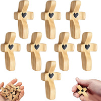 Croix en bois de noyer noir, style américain, anti-stress, porte-clés, pendentif décoratif chrétien pour l'église et la Pâques