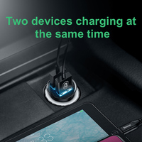 Baseus circulaire métal A + C 30W PPS chargeur de voiture PD charge rapide intérieur de voiture allume-cigare chargeur de prise