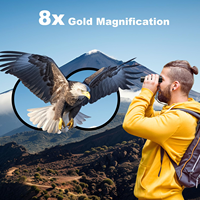 Jumelles 8*21 Haute Puissance Compactes Étanches Niveau Vie Prisme BAK4 Mise au Point Facile Portable pour Observation des Oiseaux Utilisation en Plein Air Chasse