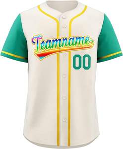 T-shirt uniforme Baseball Jersey boutonné Chemises à manches courtes, personnalisé cousue_Numéro de nom imprimé pour adulte - Product Image 2