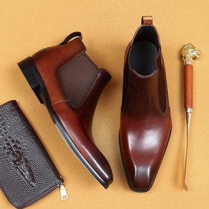 Botas de Tobillo de Cuero Genuino Originales 2025 para Hombre, Lavables, Hechas a Mano, Estilo Retro, Amekaki, con Cordones - Product Image 4