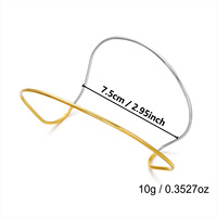 Bracelet manchette punk géométrique en fil métallique pour femme, avec anneaux irréguliers connectés, idéal pour le quotidien, les fêtes ou comme cadeau