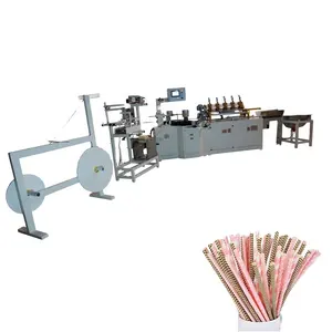 Automatic straw paper suction tube rewinding cutting machine