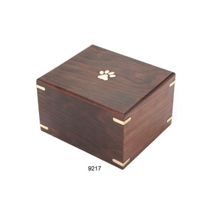 Plain Wood Cremation Funeral Pet Urn Paw Inlay Design <b>Keepsake</b> Pet <b>Ashes</b> Urn Wooden Cremation Urns Wholesale - Product Image 2