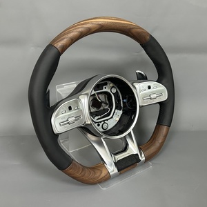 Volante de Madera de Primera Calidad con Acabado Automático para Mercedes-Benz AMG CLA45 E207 <span class=keywords><strong>GLC</strong></span> X253 A220 W203 - Product Image 3