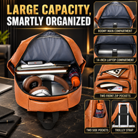 Sac à dos de sport décontracté grande capacité personnalisé avec compartiment pour ordinateur portable 14 pouces et sangle de chariot pour les voyages, les trajets quotidiens et le travail