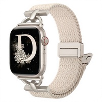 Nouveau bracelet de montre en nylon magnétique compatible avec IWatch, design de fermoir 11D avec un bracelet tressé étanche à double verrouillage