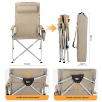 Chaise de camping pliante portable d'extérieur en aluminium, inclinable à 4 positions, réglable, vente chaude en gros