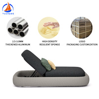 Rattan Sun Loungers Bett mit Rädern Schwimmbad bett Patio Schaukeln Rattan Triangle Sun Sofa Lounger Daybed