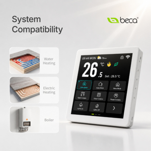 Thermostat intelligent WiFi Beca BHT-2005Pro avec écran tactile IPS de 4 pouces, 8 scènes, compatible avec le chauffage hydronique, <span class=keywords><strong>électrique</strong></span> au sol et à chaudière à gaz - Product Image 2