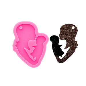 1 pezzo mamma con <span class=keywords><strong>la</strong></span> muffa resina epossidica creazione di portachiavi stampi, stampo in stato di gravidanza, cioccolato fatto da te caramelle gommose <span class=keywords><strong>torta</strong></span> di cottura forniture - Product Image 3