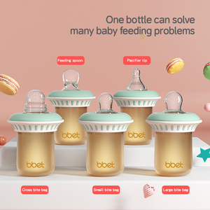 BAOHUI <span class=keywords><strong>Bbet</strong></span> Biberon portable personnalisé en silicone en forme de champignon avec cuillère en silicone pour bébé - Product Image 2