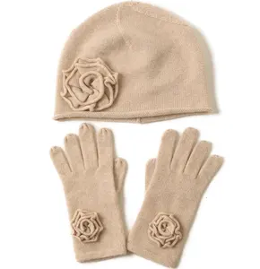 amazon delle donne di inverno cappelli Suppliers-H-0134 Amazon di vendita caldo 100% delle donne di lana cappello di inverno e guanti