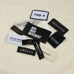 Custom Waterproof Acrylic Woven Hem <b>Tag</b> with Custom <b>Name</b> Logo <b>for</b> T-Shirts - Product Image 2