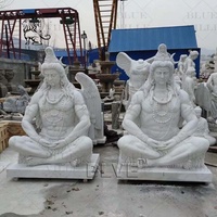 Estatuas de Dioses Hindúes de la India Talladas a Mano de Alta Calidad BLVE, Estatua del Dios Shiva de Mármol Natural Blanco de Tamaño Real
