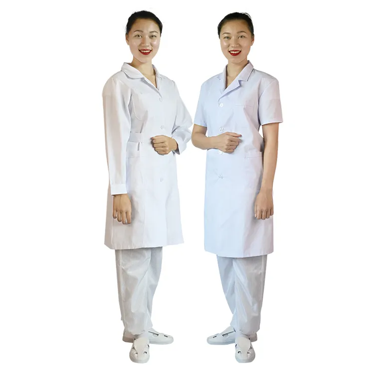 Produk Grosir Seragam Rumah Sakit Lengan Panjang Dokter Wanita Cina Seragam Smock Uniforme Medico untuk Dokter