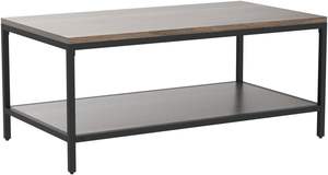 Table basse <span class=keywords><strong>Novilla</strong></span> pour salon, table basse à 2 niveaux avec étagère de rangement ouverte, cadre en métal de style industriel moderne - Product Image 4