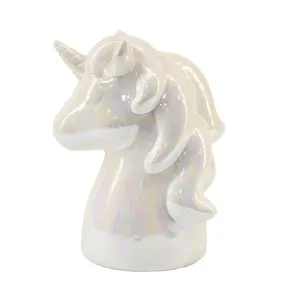 Celengan keramik lucu Unicorn, celengan hemat uang koin untuk bisnis komersial toko dekorasi rumah
