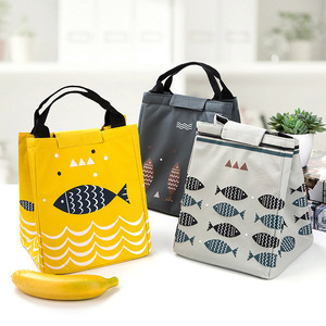 Sac à déjeuner isotherme mignon de grande capacité, durable, imperméable, avec motif de poisson, pliable, en <span class=keywords><strong>Oxford</strong></span>, avec poignées - Product Image 1