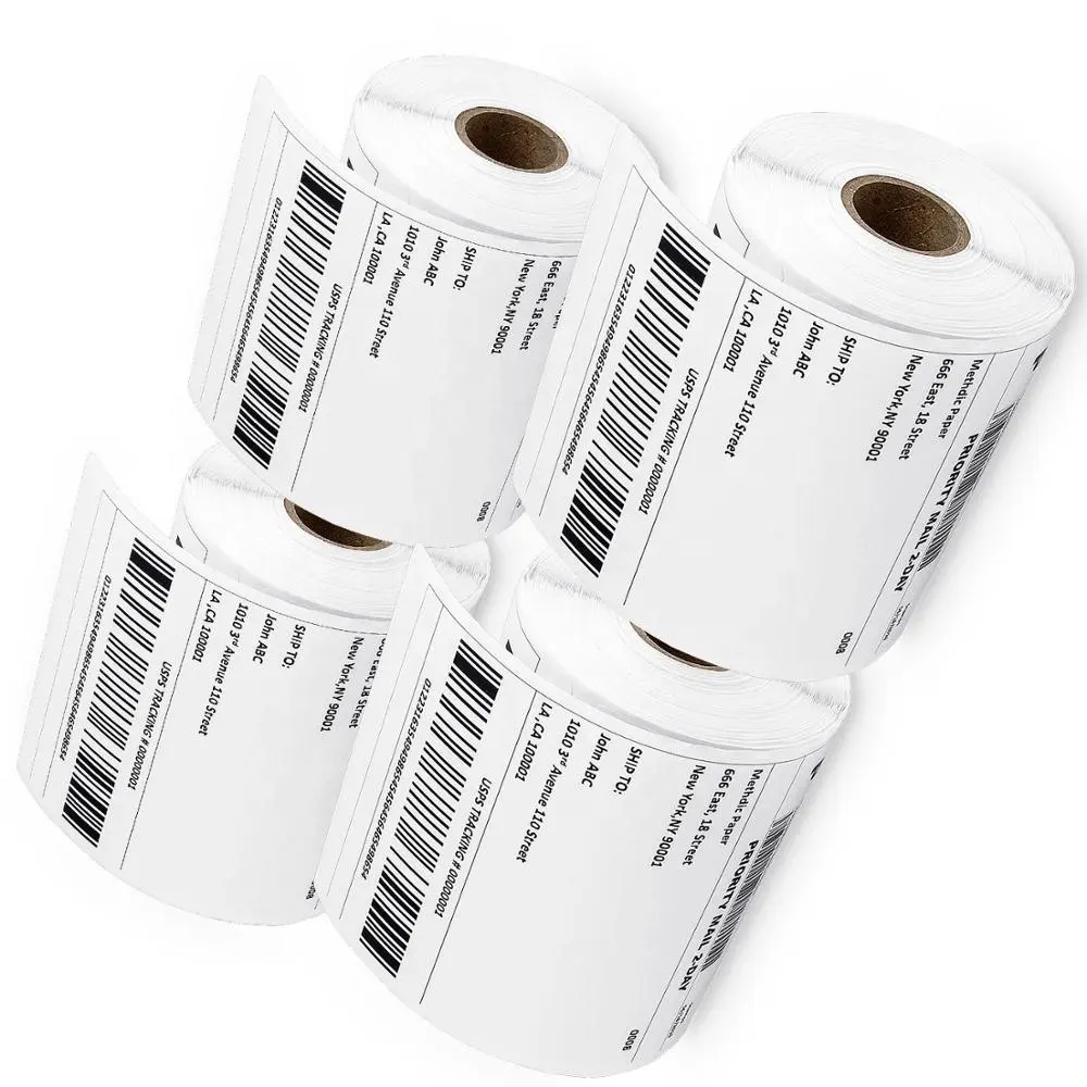Modern Customized barcode sticker cheap barcode pre-printed continuous Large address label