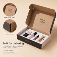 Maßgefertigte Versandbox mit Einlage - Gestanzte Schale für Kosmetik, Robuste Wellpappe, Vollfarbiger Druck Innen & Außen, OEM