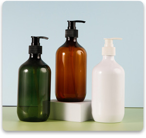 Flacon de shampooing en PET <span class=keywords><strong>solide</strong></span>, brun, 500 ml, flacon rond en plastique pour <span class=keywords><strong>gel</strong></span> <span class=keywords><strong>douche</strong></span>, flacon de <span class=keywords><strong>recharge</strong></span> pour savon pour les mains d'hôtel - Product Image 5