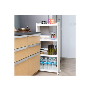 2022 Hot Deals high quality PVC 3-Tier Mobile Iron Movable Kitchen Stand Non-Foldable Storage Rack Made in Korea