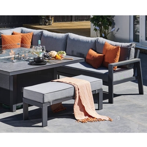 Patio Melbury sofà componibile in alluminio divano esterno Set Lounge Set mobili <span class=keywords><strong>da</strong></span> <span class=keywords><strong>giardino</strong></span> <span class=keywords><strong>con</strong></span> <span class=keywords><strong>tavolo</strong></span> a Gas fuoco - Product Image 2