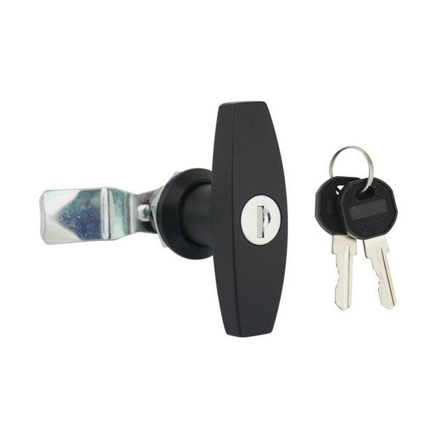SK1-0019-ZN01 Black Painted Zinc Alloy Panel Lock for Left and Right Side Opening for Control or Power Boxes