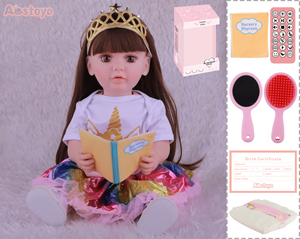 Poupée Reborn FiveStar de 56 cm en Vinyle et Caoutchouc, Jouet de Mode Réaliste pour Enfants, Idéale pour Lire des Histoires - Product Image 3