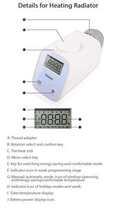 Fabricante Tuya Smart Home BT Smart Trv, Termostato de Radiador con Control de Temperatura Zigbee, Válvula, Compatible con Alexa - Product Image 3