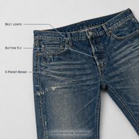 Jeans baggy pour hommes SOONREE, denim streetwear, jeans droits déchirés, jeans pour hommes Y2K, bleu délavé, vintage, OEM personnalisé, haute qualité