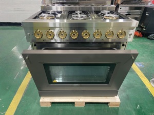 36 in. 5.5 cu. ft. 6 Burner <b>Electric</b> Range with Griddle in Stainless Steel & Cast lron Grates & Seamless Welded Oven Interior - Product Image 3