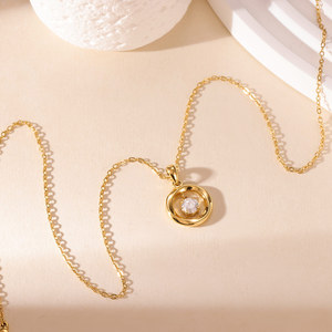 Collier Géométrique en Acier Titane pour Femme, Simple, Creux, Exquis, Chaîne Circulaire en Forme de Cœur pour Clavicule - Product Image 3