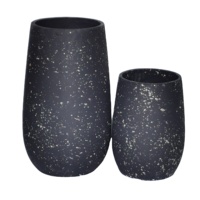 Pots en fibre d'argile noire et blanche pour plantes à usage intérieur et extérieur