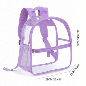 Sac à dos transparent en PVC, sac à dos scolaire imperméable de grande capacité pour adolescentes et hommes - Product Image 4