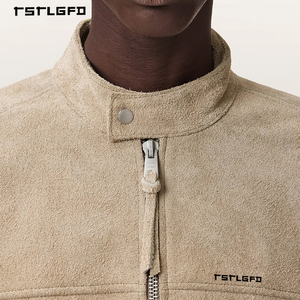 Premium Men's Outerwear Faux Shearling <b>Jacket</b> Beige <b>Fleece</b> <b>Lined</b> Regular Fit Zip-Up Wholesale <b>Jackets</b> - Product Image 6