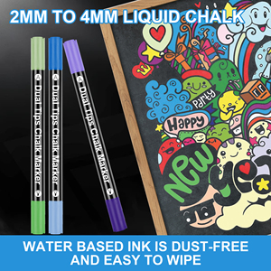 Nuovo arrivo personalizzato 36 colori cancellabile doppia punta liquido gesso <span class=keywords><strong>Marker</strong></span> a doppia punta per finestra - Product Image 3