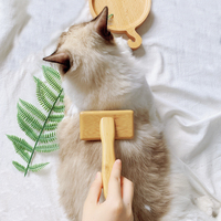Baoli OEM brosse pour animaux de compagnie Slicker chien toilettage brosse en bois bambou nettoyage des poils d'animaux enlever la saleté épingles en acier doux longues épingles en acier