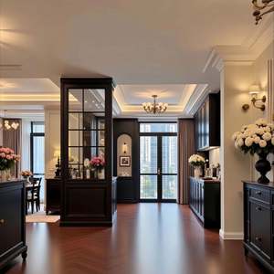 Villa Living Room Showcase Design Wood Living Room Furniture Showcase Apartments & Hotels Cabinet Living Room Wall Showcase - Product Image 1