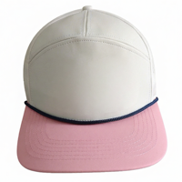 Casquette de camionneur en polyester imperméable à 7 panneaux, bicolore, séchage rapide, avec trous découpés au laser, maille respirante, personnalisable, profil haut, imprimée